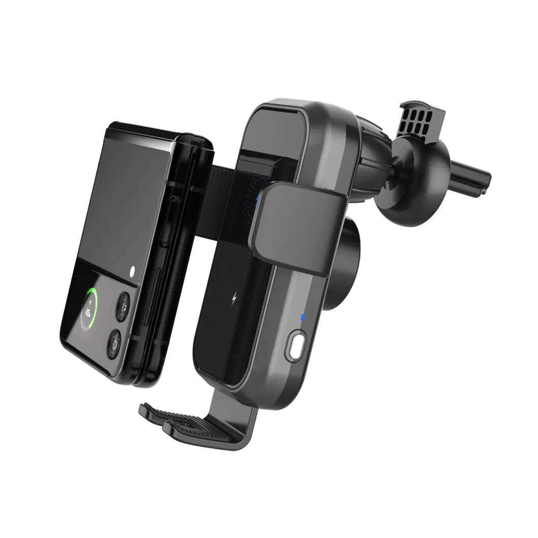 Dual Coils Smart Auto-Sensing 15W Wireless Car Charger Mount Automatic Clamping for Samsung Z Fold 2 3 4 5