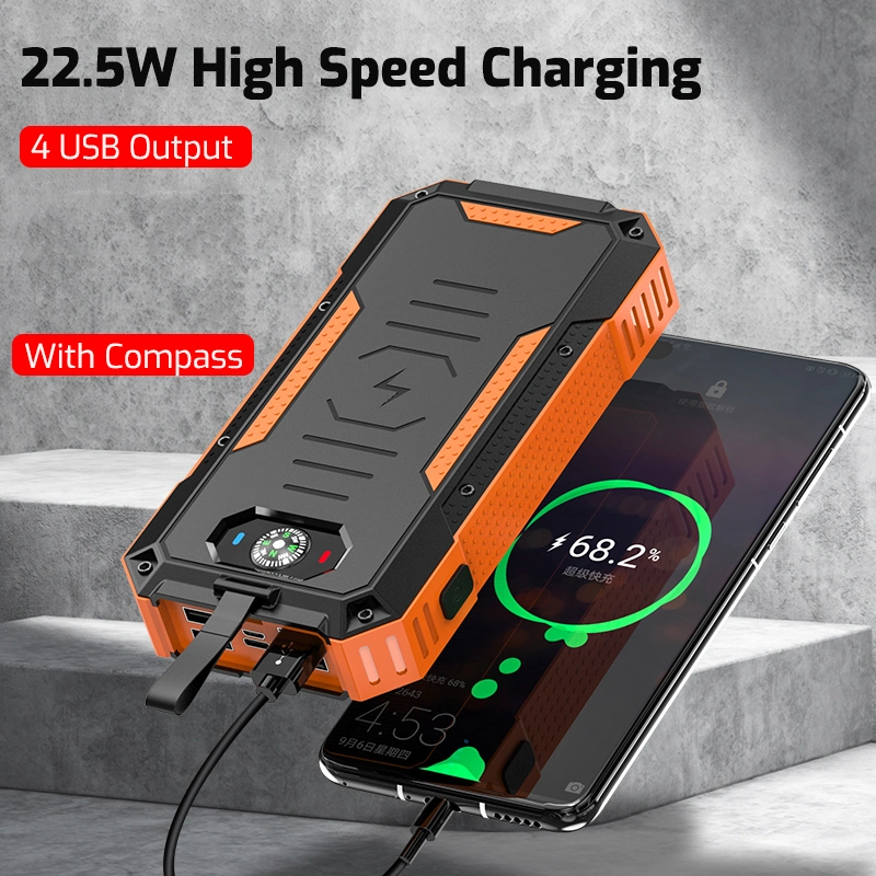 Solar Power Bank 30000mAh Solar Charger for Mobile Phone
