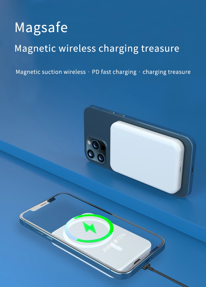 Magsafe Charger 5000mAh Power Bank 15W Fast Magnetic Wireless Portable Charger for iPhone 12/12 PRO/12 PRO Max